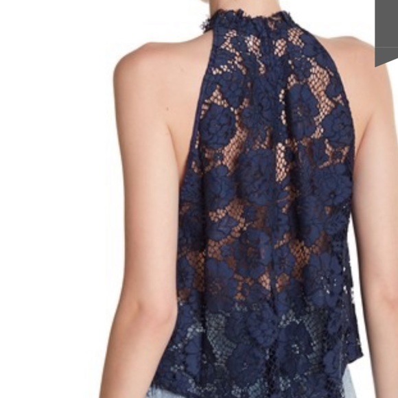 NWT Free People Lace Tank Blue - Picture 2 of 3